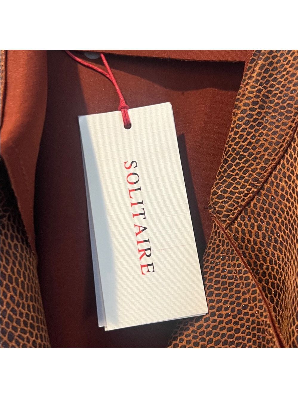 Solitaire Anthropologie nwt suede Textured Brown snakeskin Jacket trenchcoat S - Picture 5 of 13